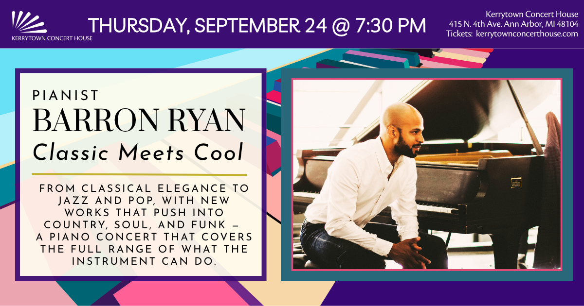 Pianist Barron Ryan – Classic Meets Cool Thursday, September 24 @ 7:30 pm